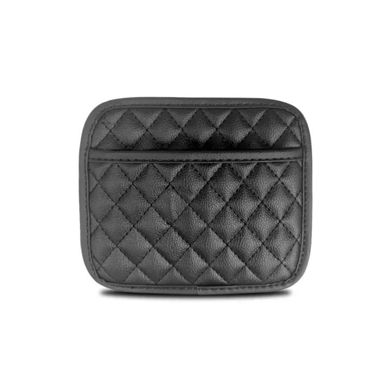 Car Adhesive Organizer PU Leather Storage Bag for Cards Phone Key