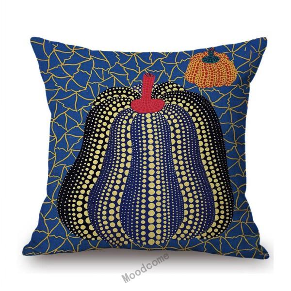 Modern Polka Dots Art Flower Vase Butterfly Pumpkin Yayoi Kasuma Japanese Style Cotton Linen Sofa Pillow Case Car Cushion Cover
