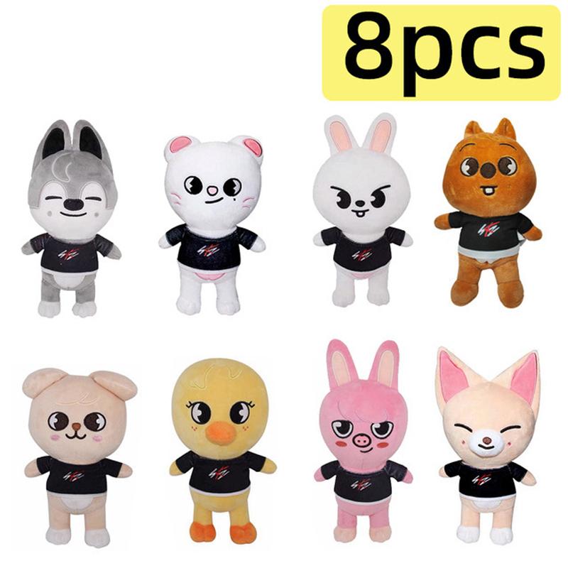 Plush Toys Stray Kids Cartoon Stuffed Animal Plushies Doll Kawaii Companion for Adult Fans Leeknow Hyunjin Gift