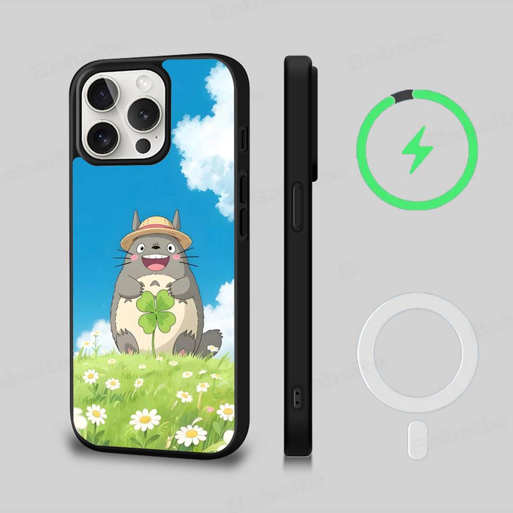 Cute T-Totoroes Magnetic Wireless Phone Case For IPhone 17 16 15 14 13 12 11 Pro Max Plus Mag Phone Cover