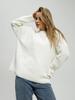 Solid color crew neck sweater European and American spring and autumn loose knitted sweater Ins pullover sweater women