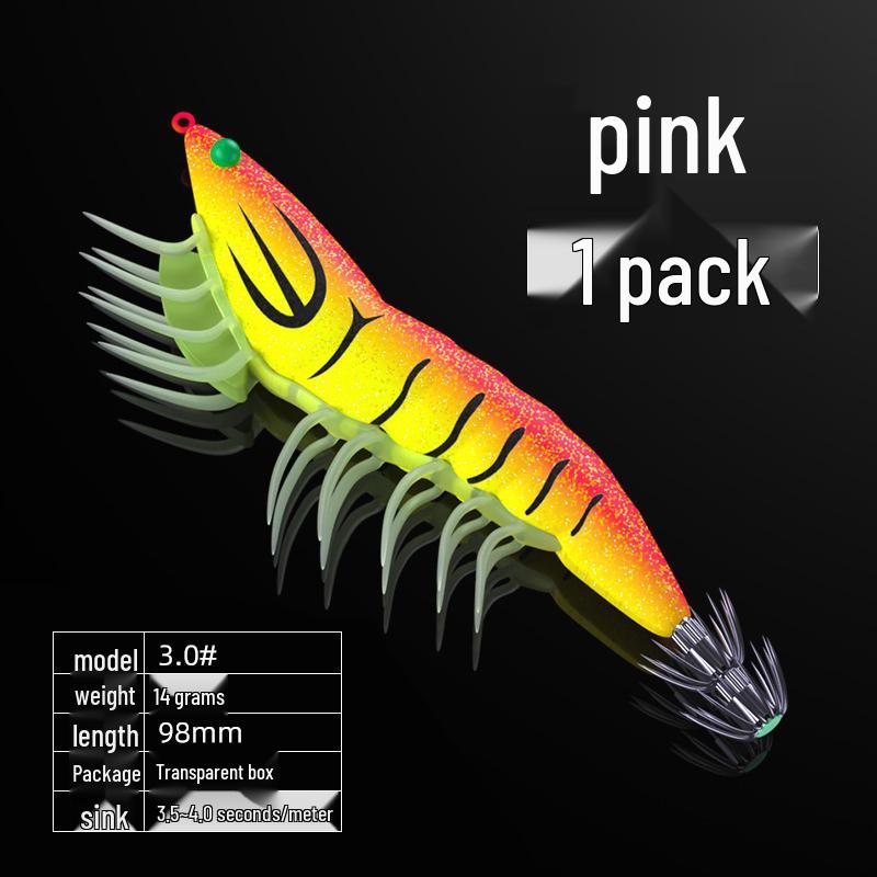 High-Value Spicy Shrimp Lure: Fluorescent, Soft Leg, Sound Bead Squid Hook Umbrella with Big Tail