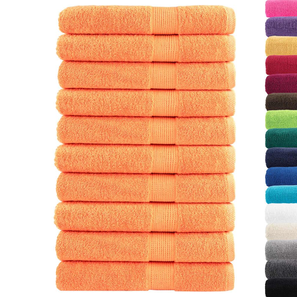 Premium Towels SOLUND 10 Pcs Orange 100 X 200 Cm 600 G M²