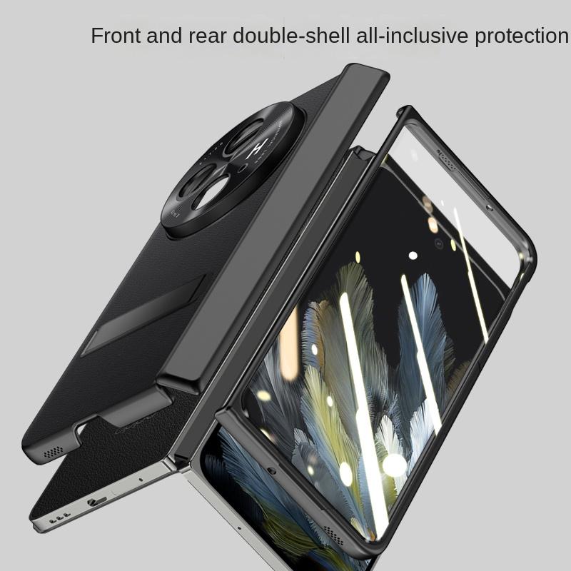 For OPPO Find N3 Case Skin PU Leather with Screen Glass Flim Stand Magnetic Protective Cover For OPPO Find N3 Full Cover Shell
