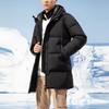 Anta Letter Mid-Length Hooded Down Jacket Men Outerwear Black 952148910-2