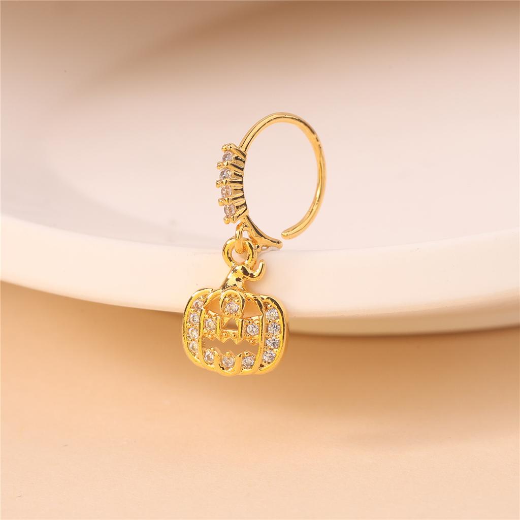 Halloween Skull Ghost Pumpkin Pendant Nose Ring Nose Piercing Jewelry Personality Niche Nose Spike Ring