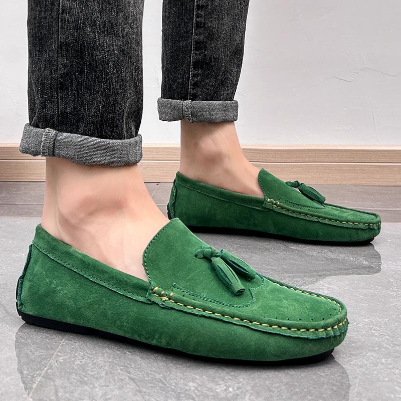 Herren-Mokassins, Pennyloafer, Autofahrerschuhe, bequeme flache Schuhe aus Leder, lässige Slipper in Übergröße, farbige Schuhe für Männer