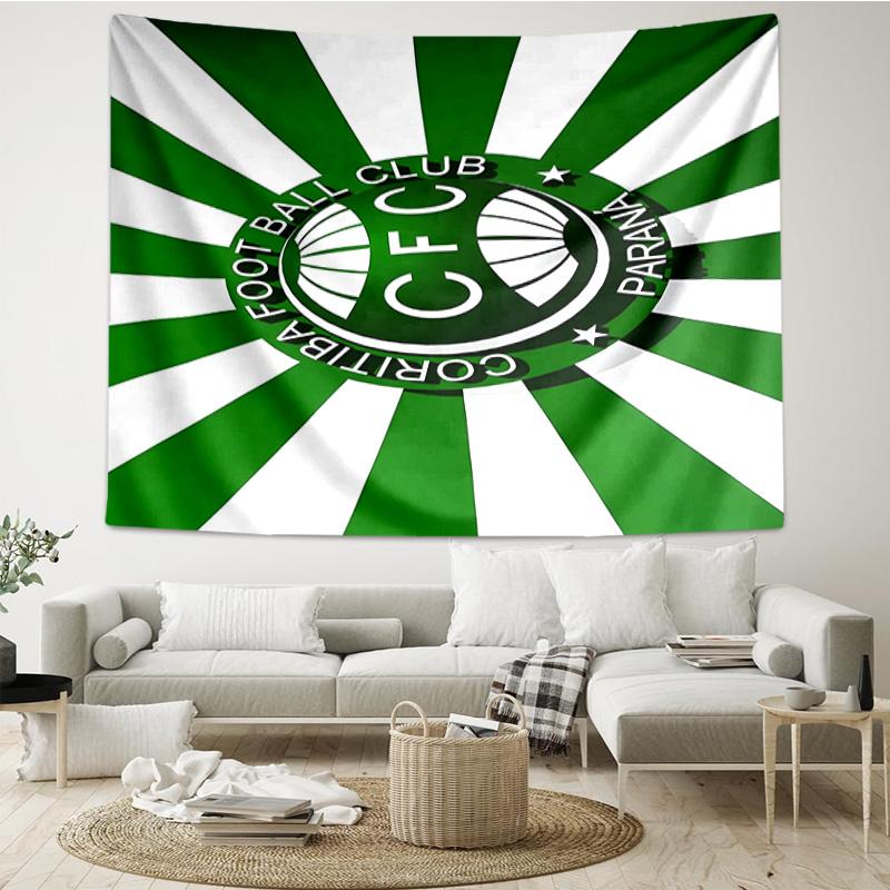 1PC Green Football Club Emblem Printed Tapestry Room Decoration Wall Hanging for Living Room Bedroom, dormitory, Birthday and Christmas gifts