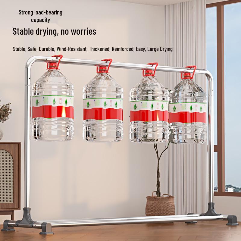 Sturdy Stainless Steel Clothes Drying Rack with Single Rod for Indoors and Outdoors