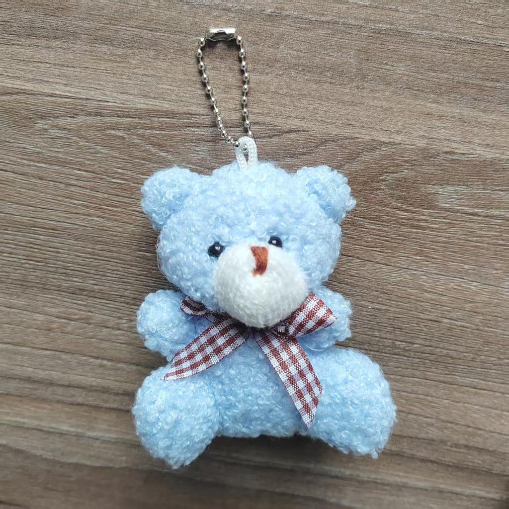 Niedliche Cartoon Mini-Fliege Teddybär Kurzes Plüschtier Tasche Auto Schlüsselanhänger Anhänger Puppe