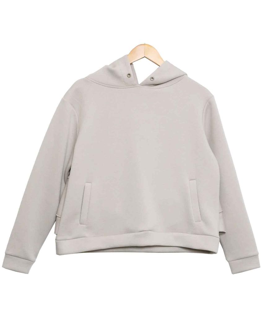 Milliandeni Back Frill Pullover Long Size L Women's Hoodie, Sleeve, Greige,