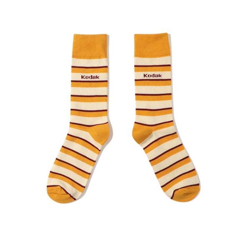 KODAK Apparel Striped Crew Socks YELLOW