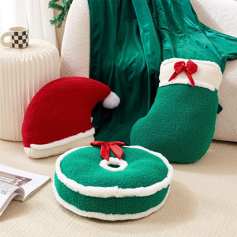 Christmas Tree Socks Ginger Bread Plush Toys Pillow Stuffed Chocolate Cabin House Decor Candy Cane Xmas Parsty Pillow Doll