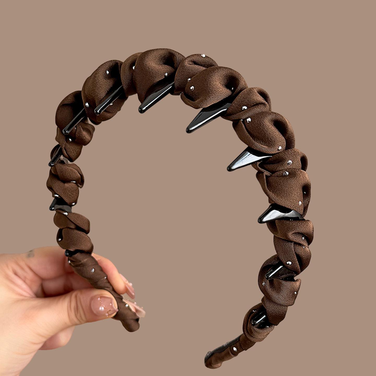 

Elegant Rhinestone High Crown Headband for Women - Stylish Everyday Hair Accessory