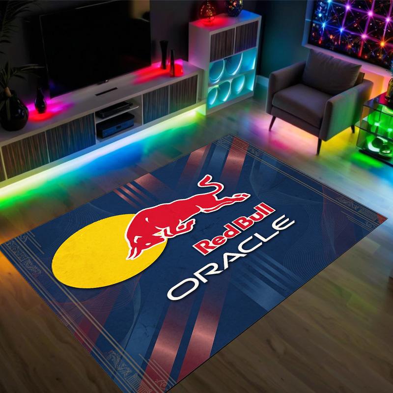 Red Bull Racing Design Crystal Velvet Carpet Cozy Non?Slip Printed Rug For Bedroom Living Room Entrance