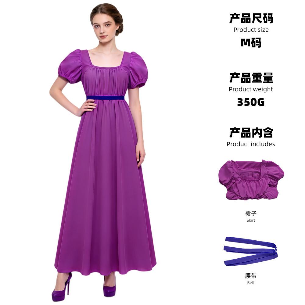 5 Bridgetown Cosplay Vintage Regent Dress, Halloween Victorian High-Waisted Tea Dress Long Dress