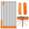 100-420CM Extended Window Cleaning Kit 2 In 1 Double Sided Glass Squeegee Cleaner Duster Mop 180° Swivel Window Cleaning Tools