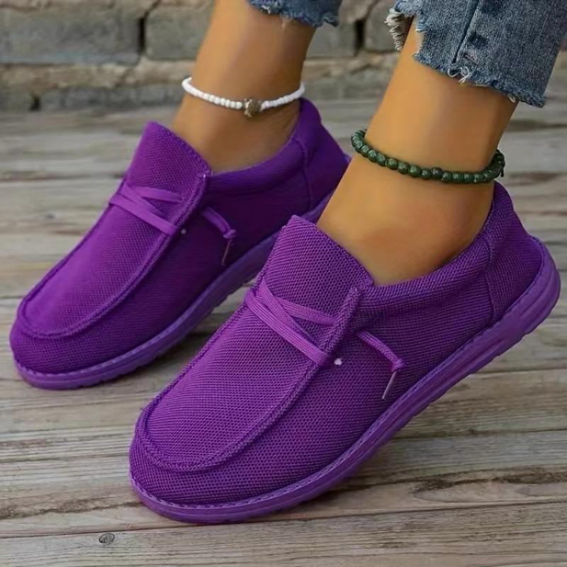European American Solid Color Single Shoes  Spring Autumn New Flat Bottomed One Foot Pedal Large Size Simple Women's Shoes
