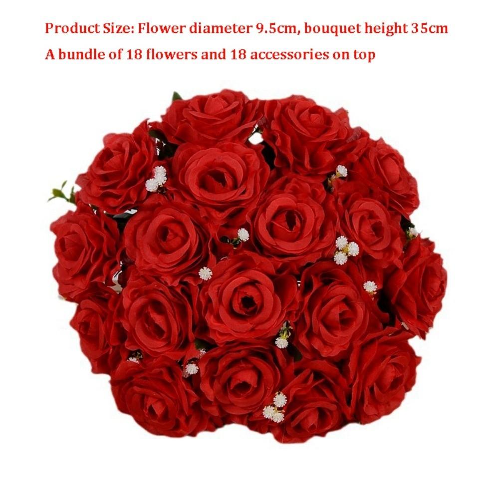 18 Heads Real Happy Flower Mini 10 Colors Valentine's Day Flowers Photography Photo Gift Rose Flowers Decorative Home Decorative