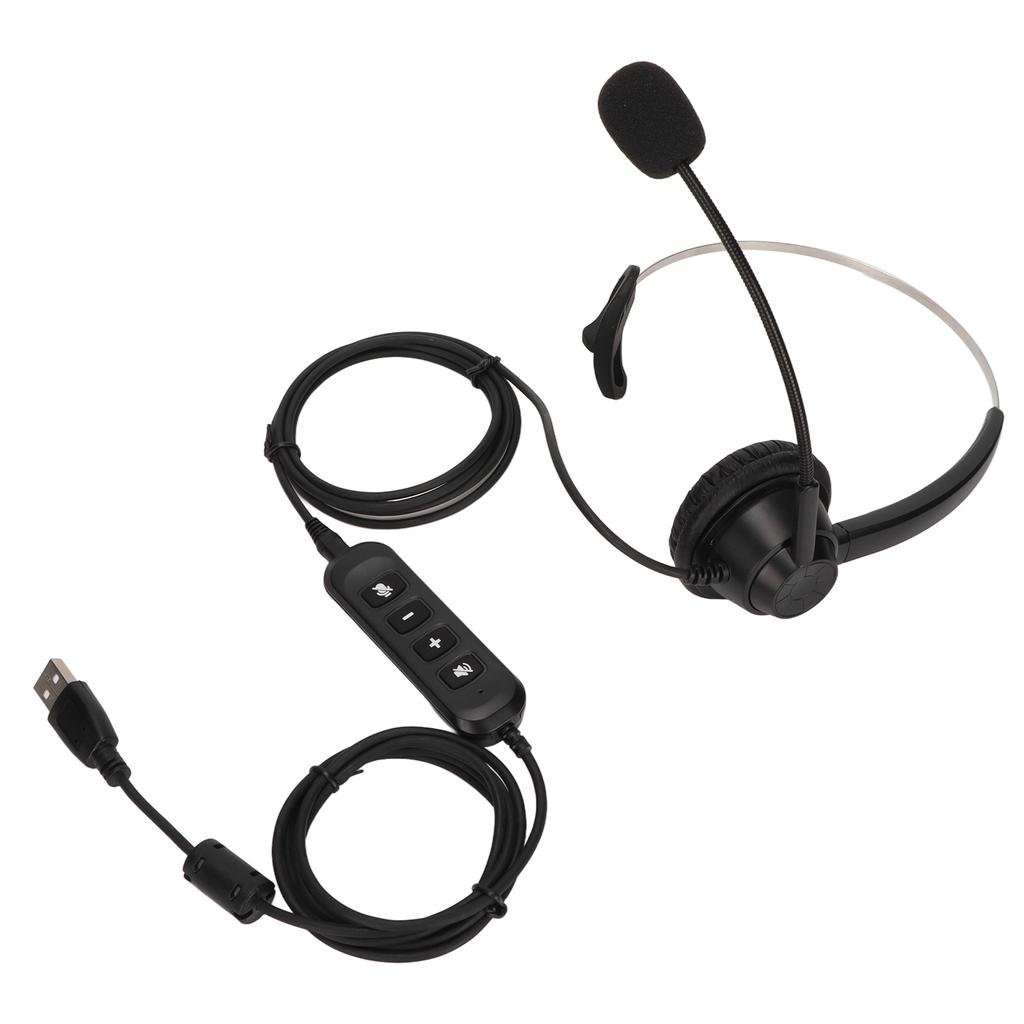 H360‑3.5‑U901 Single Ear Customer Service Headset Adjustable Volume Mute Unilateral Headset with USB