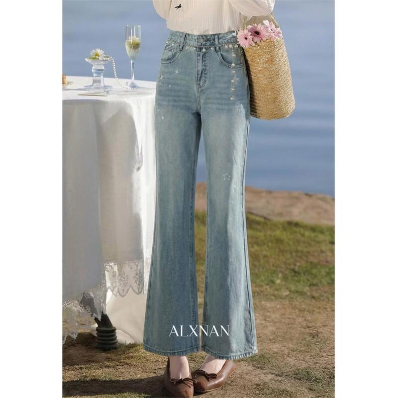 Women s Blue Flared Denim Jeans S