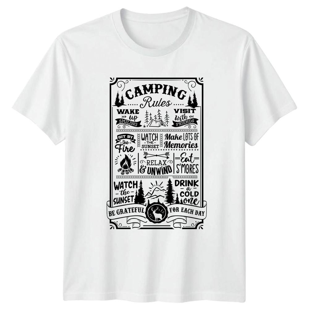 Camping Rules Outdoors Adventure Unisexs TShirt Unisexs Graphic Tee S