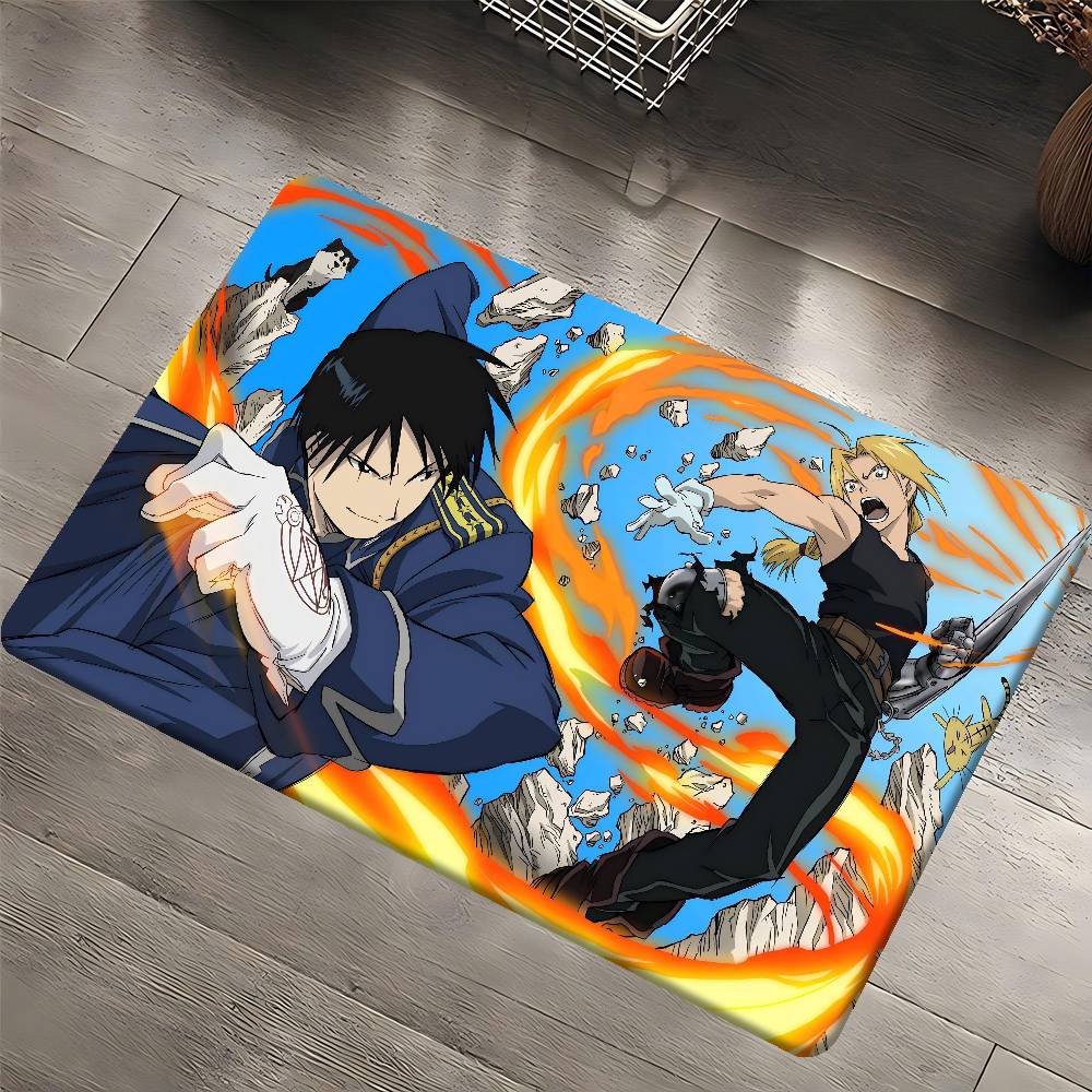 

Fullmetal Alchemist Animated Entrance Door Mat Washable Non-Slip Living Room Sofa Chairs Area Mat Kitchen Welcome Doormat 40x60 cm