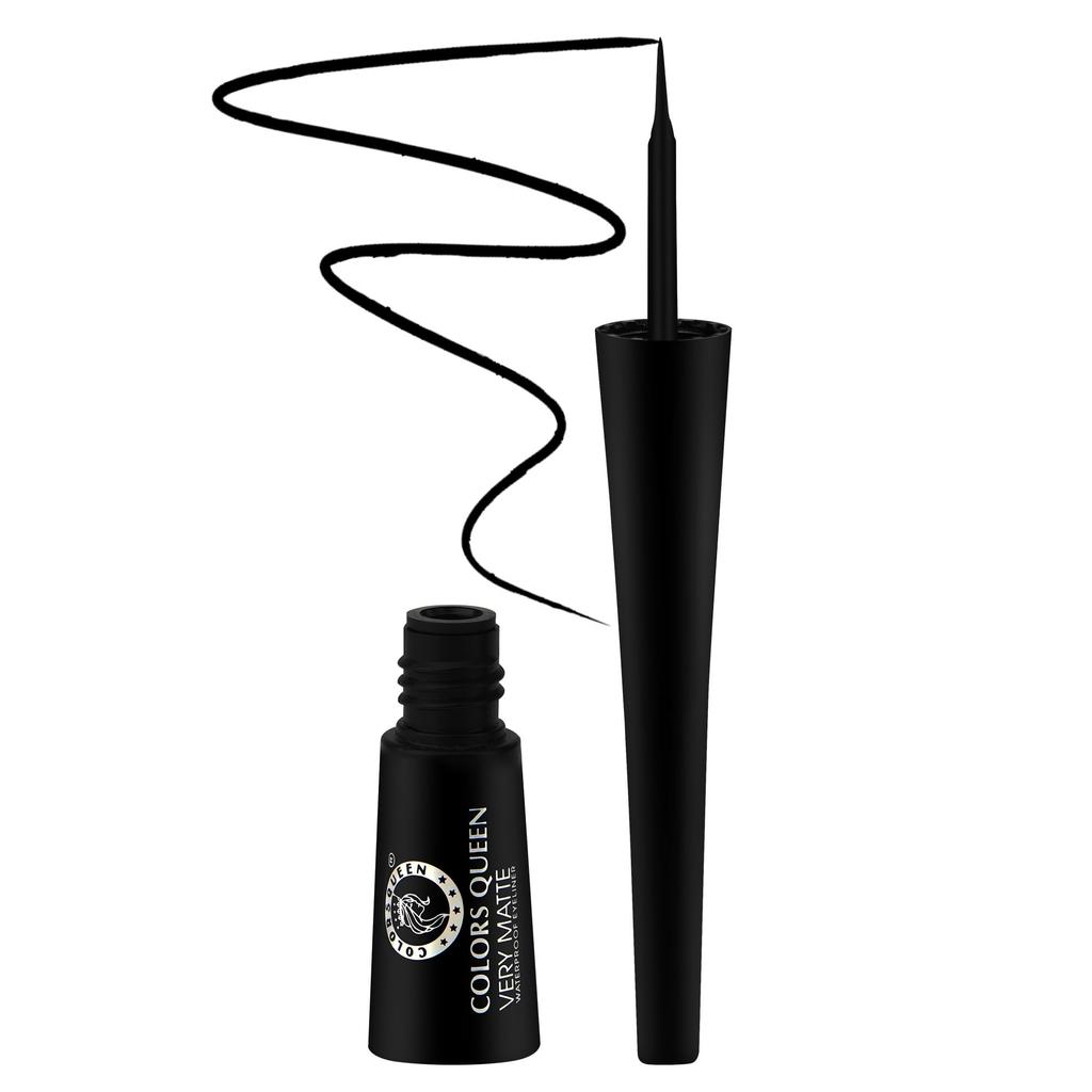 COLORS QUEEN Very Matte Eyeliner | Quick Drying, Long Lasting Liquid Eyeliner | Fine Tip for Precise Application | Smudge Proof, Waterproof for Eye