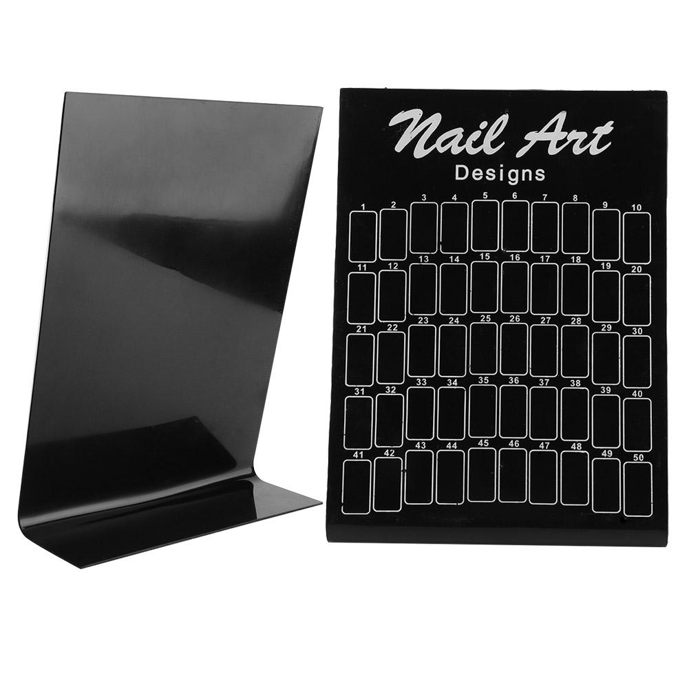 50Pcs Nail Art False Tips Chart Display Board Nailtips Polish Gel Color Card (White)