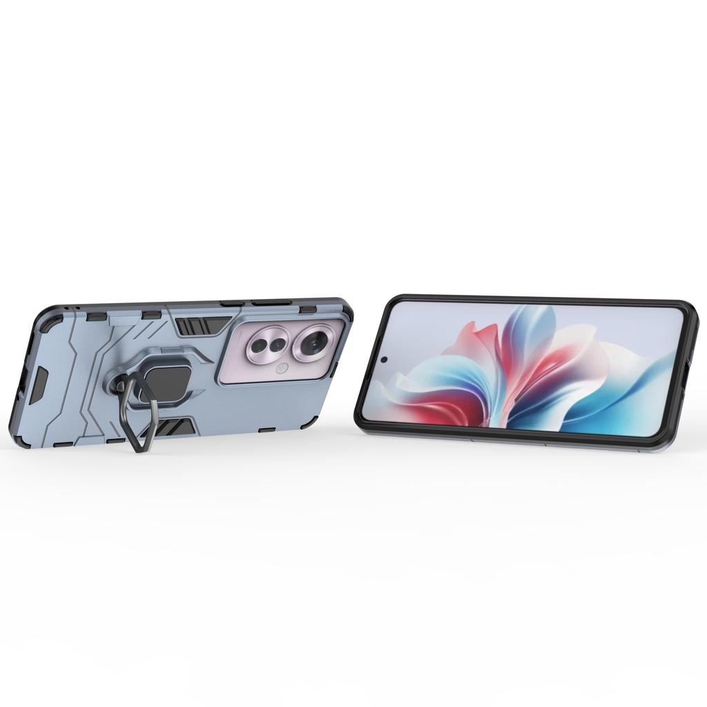 For Oppo Reno11 F 5G Case PC+TPU Dual Layer Hybrid Phone Cover with Ring Holder