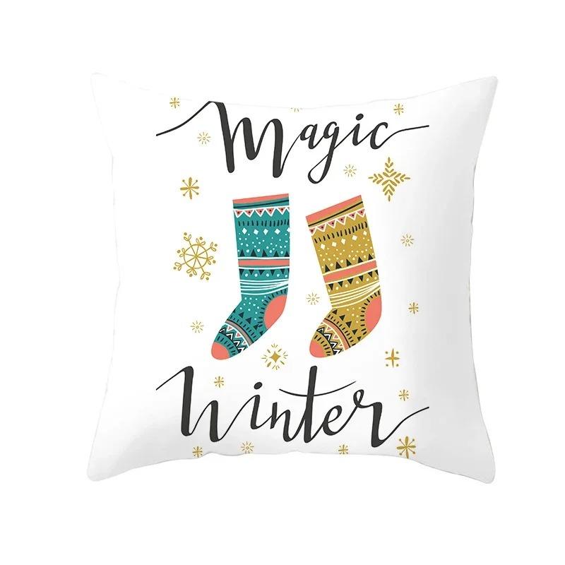 Christmas Themed Pillowcases Car Accessories Office Santa Claus Living Room Sofa Home Pillowcases