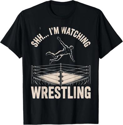 Watching Wrestling Funny Wrestler Action for Men Women Boys T-Shirt