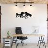 Wrought Iron Bass Fish Wall Art Metal Sculpture Home Decor Rust Free Living Room Bedroom Hanging