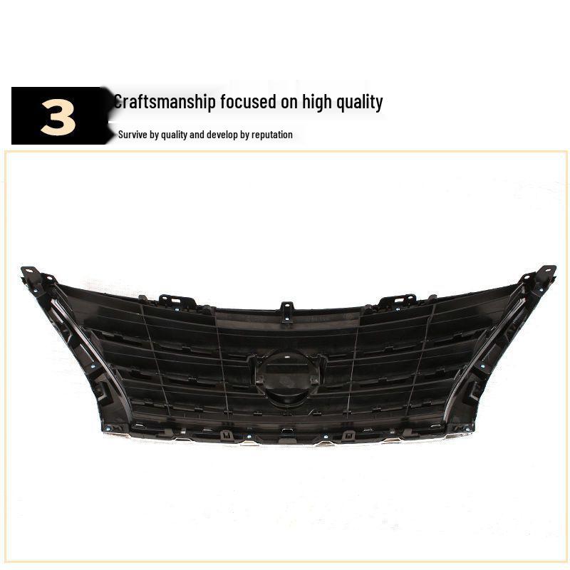 Front Mesh Grille for Nissan Sylphy 2013-2015: Electroplated, Ventilated Design