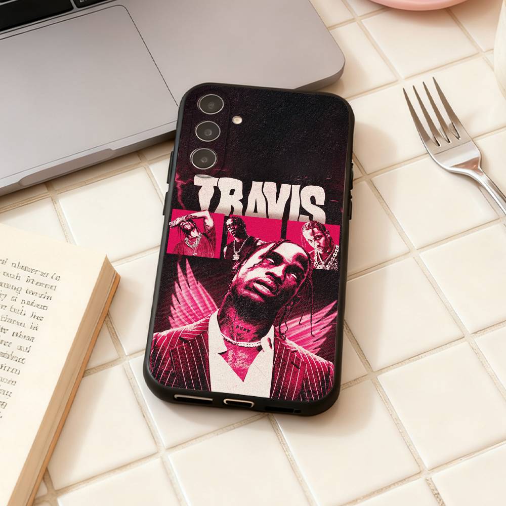 Singer T-Travis Scott  phone Case For Samsung Galaxy A73,A72,A71,A70,A53,A52,A51,Others Soft Black Shell