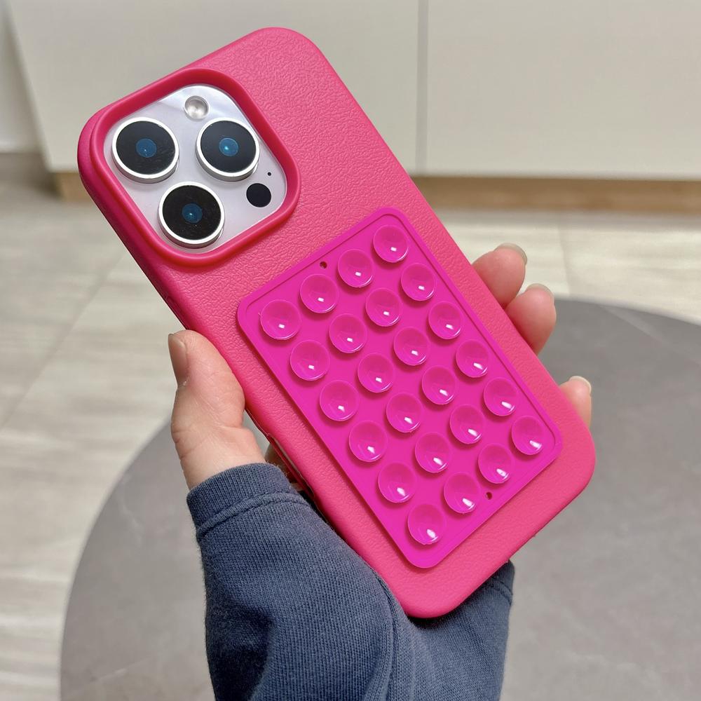 

Розкішний 3D Стенд на присосках Чохол для телефону з лічі для iPhone 16 15 14 Plus 13 12 11 Pro Max XR X XS М яка протиударна кришка For iPhone 14&Silicon