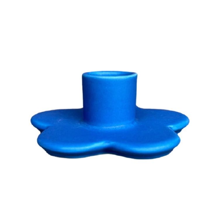 

Modern Ceramics Easters Candle Holder Floral Shape Taper Candlestick Stand Tabletop Centerpieces Decors for Celebration синій
