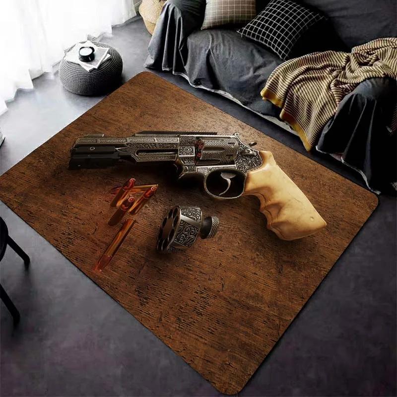 Cartoon Pistol Carpet for Living Room Children 's Bedroom  Decor Floor Mat Non-slip Kid Play Crawl Soft Rug Bathroom Door Mats