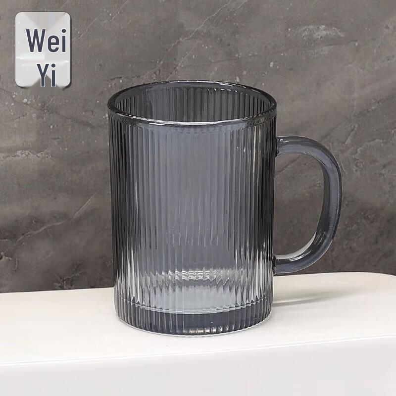 Wei Yi Striped Glass Wash Cup with Handle