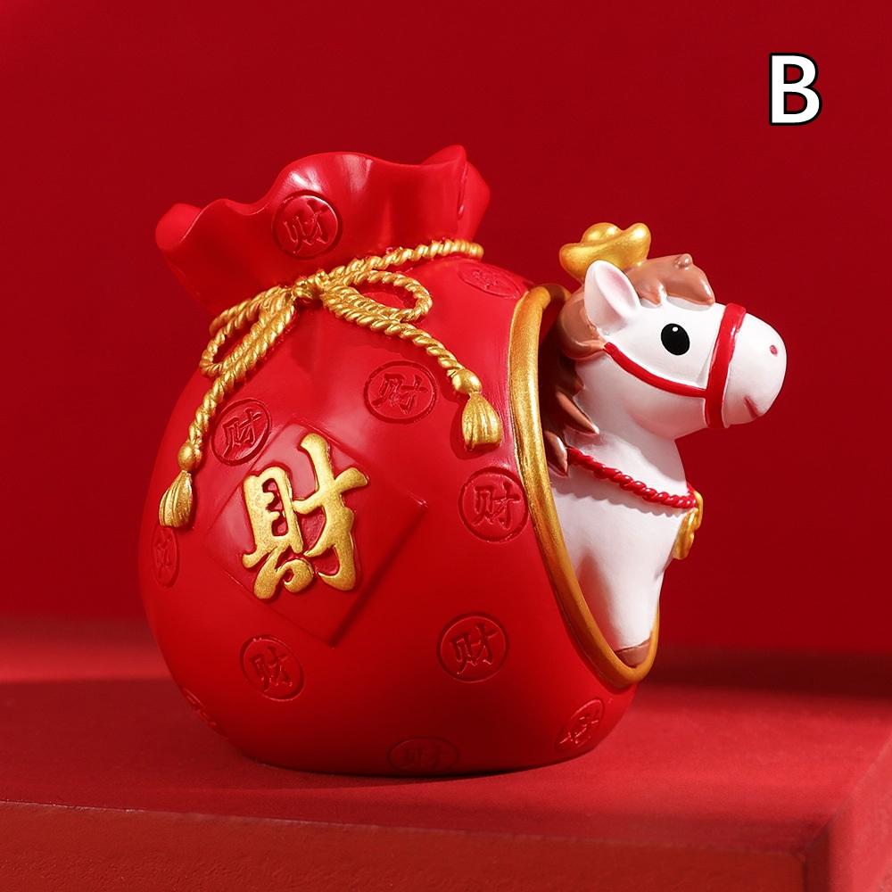 Hot Sale Lucky Horse Year Zodiac Figurine Resin Craft New Year Gift Home Decoration Annual Meeting Gift