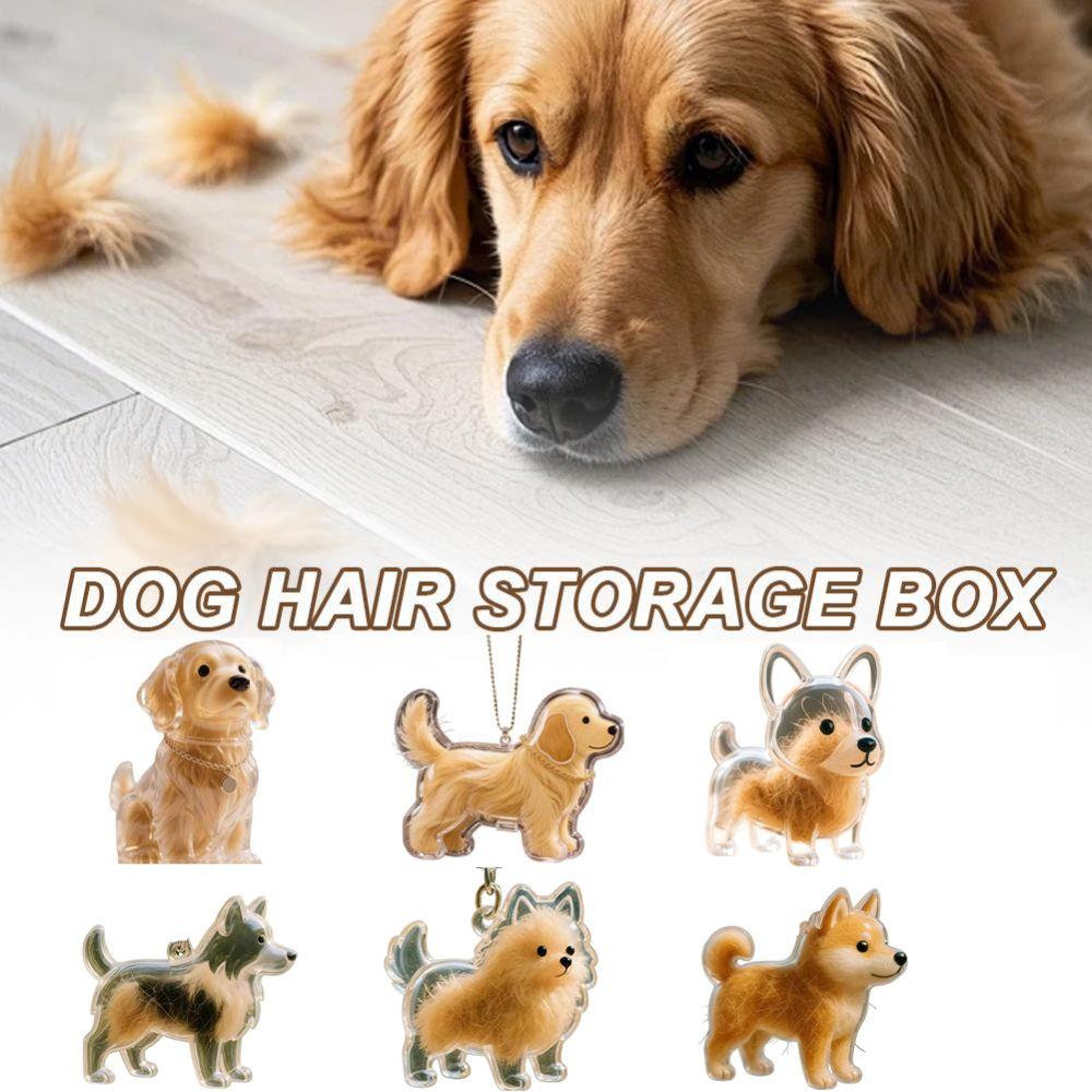 Transparent Dog Fur Storage Pendant Fur Storage Capsule DIY Accessories Portable Souvenirs Keychain Cute Pet Hair Container