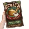 Vintage Tarot  Tea Metal Tin Sign  VictorianStyle Tea Company Poster with Tarot Cup Design  HeavyDuty Metal Construction