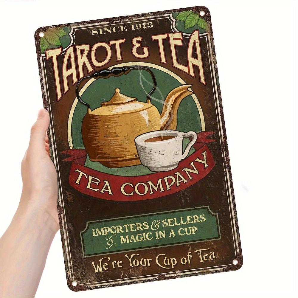 

Vintage Tarot Tea Metal Tin Sign VictorianStyle Tea Company Poster with Tarot Cup Design HeavyDuty Metal Construction 20x30cm（7.8x11.8inch）