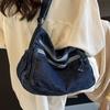 Lazy wind retro shoulder bag 2025 denim premium American women's backpack going out commuter messenger bag