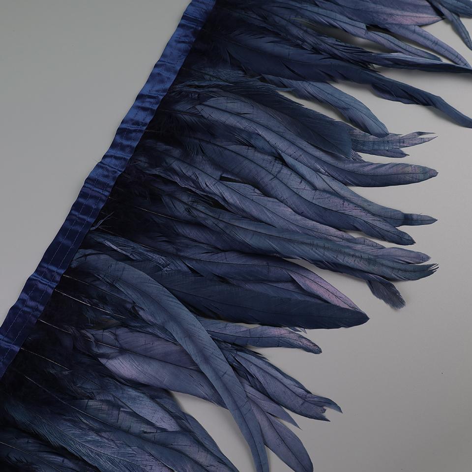 25-30cm Rooster Feather Trimming Chicken Feathers Trims Rooster Tail Feather Ribbon Dress Skirt Costume Carnival Decoration