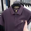 Men's Pony Logo Embroidered Cotton Polo Shirt - Short Sleeve, Turn-Down Collar, Casual Fit