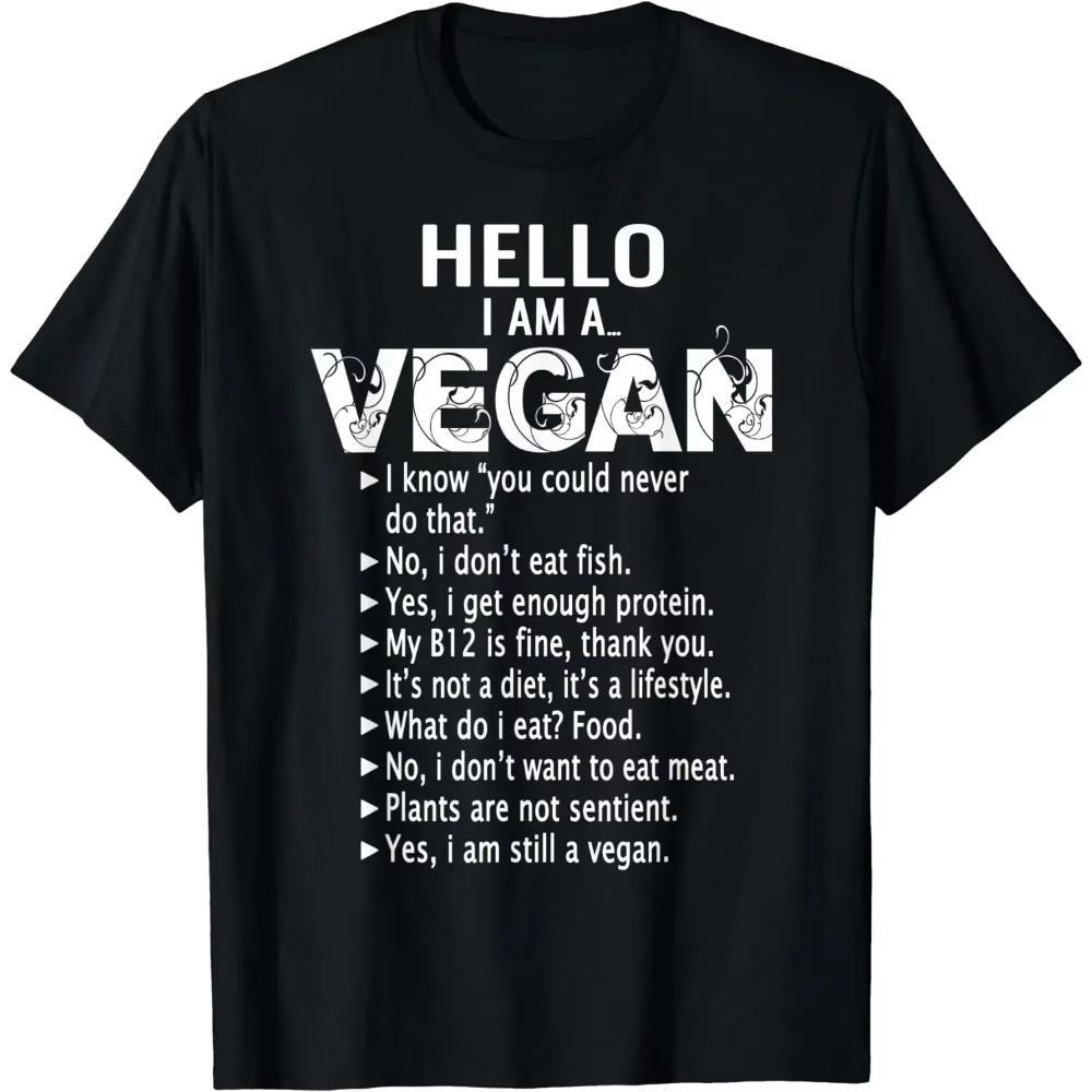 Vegan Power Vegan & Vegetarian Workout T-Shirt Classic Graphic Summer Men T-shirts Magazine Woman Casual Fashion Short-sleev