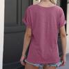 Spring/Summer Button Women's Casual T-shirt Solid Ladies Top