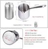 IMEEA Milk Pan, Single-Handed Pot, 18-10 Stainless Steel, Induction Compatible, Mini Milk Pan, Silver