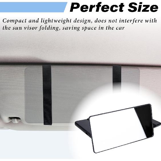 Car Sun Visor Mirror, Cosmetic Makeup Mirrors With Straps, HD Cars Interior Cosmetic Mirror, Car Accessories For Women Universal Sun Visor Mirrors